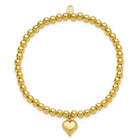 Sterling Silver GP Heart Beaded Stretch Bracelet
