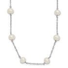 Silver 16" 12-Station 6-7mm Fresh Water Pearl Necklace