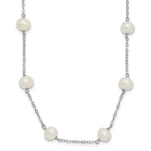 Silver 16" 12-Station 6-7mm Fresh Water Pearl Necklace