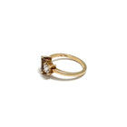 14K Yellow Gold 1.00ct Pear Brown Diamond Ring Size 6.25