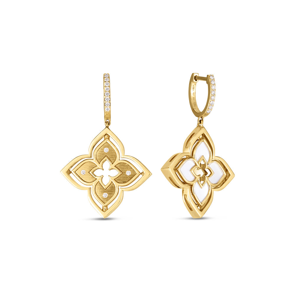 8883468AYERXP Roberto Coin 18KY Ear Pirouette MOP=5.50 Dia=0.19ctw