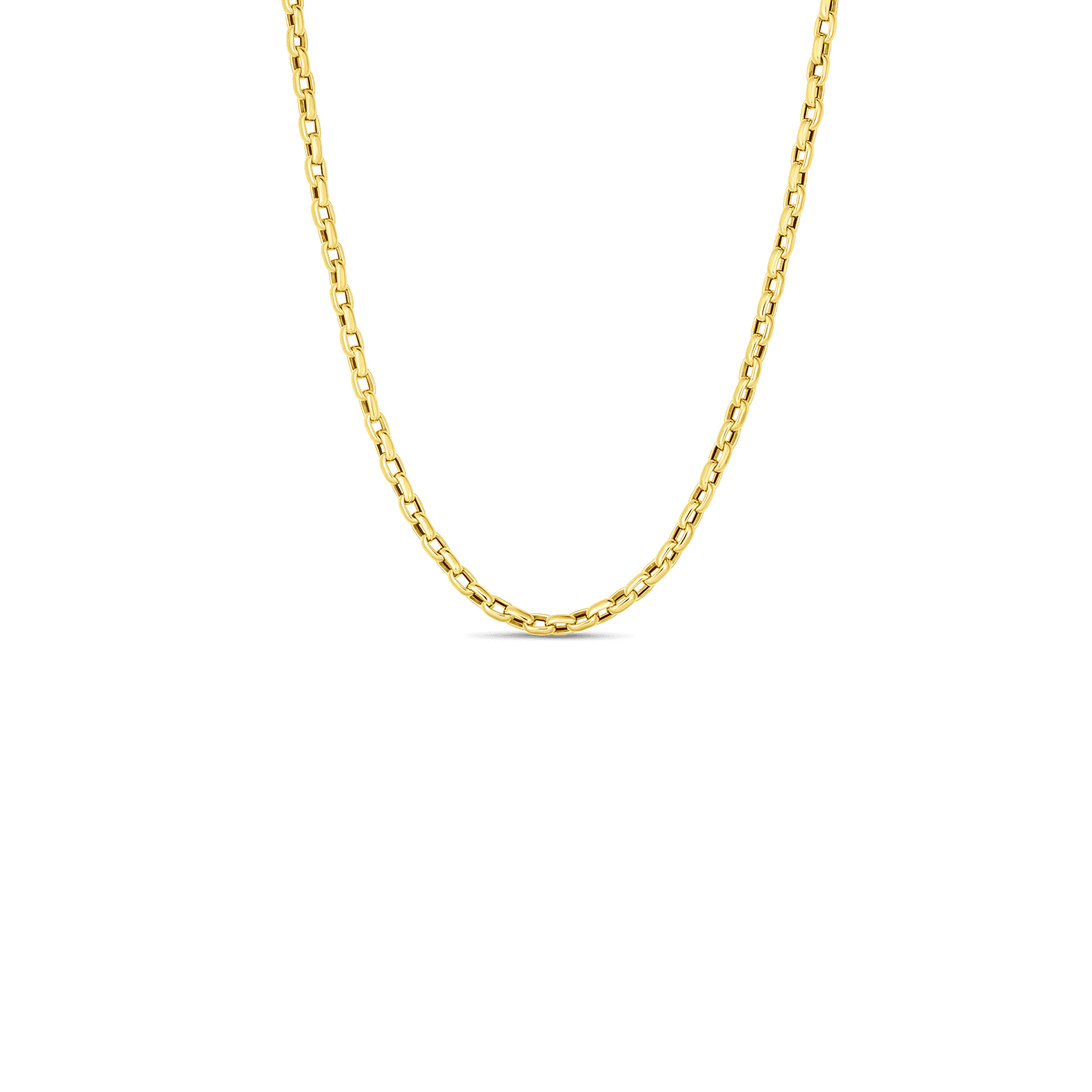 Roberto Coin Designer Gold Fine Gauge Square Link Necklace
