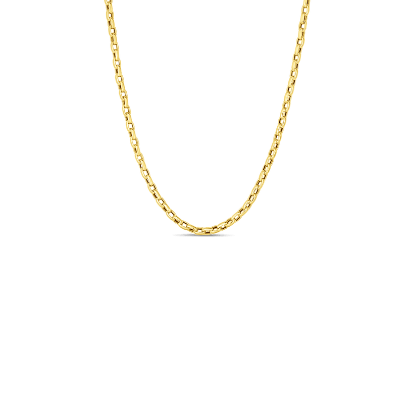 Roberto Coin Designer Gold Fine Gauge Square Link Necklace