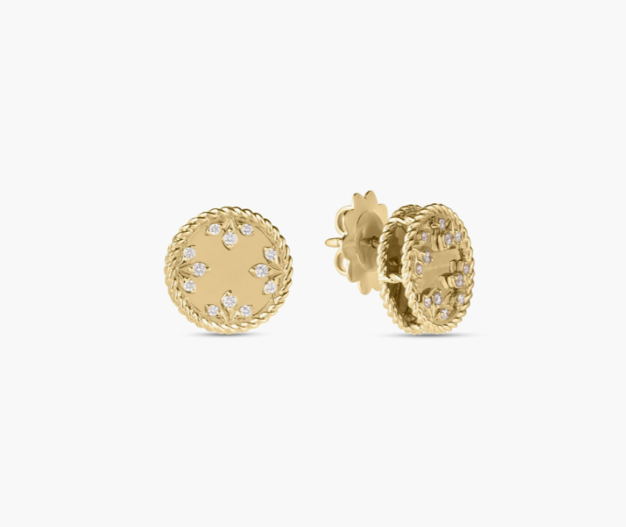 Roberto Coin Venetian Medallion Diamond Stud Earrings