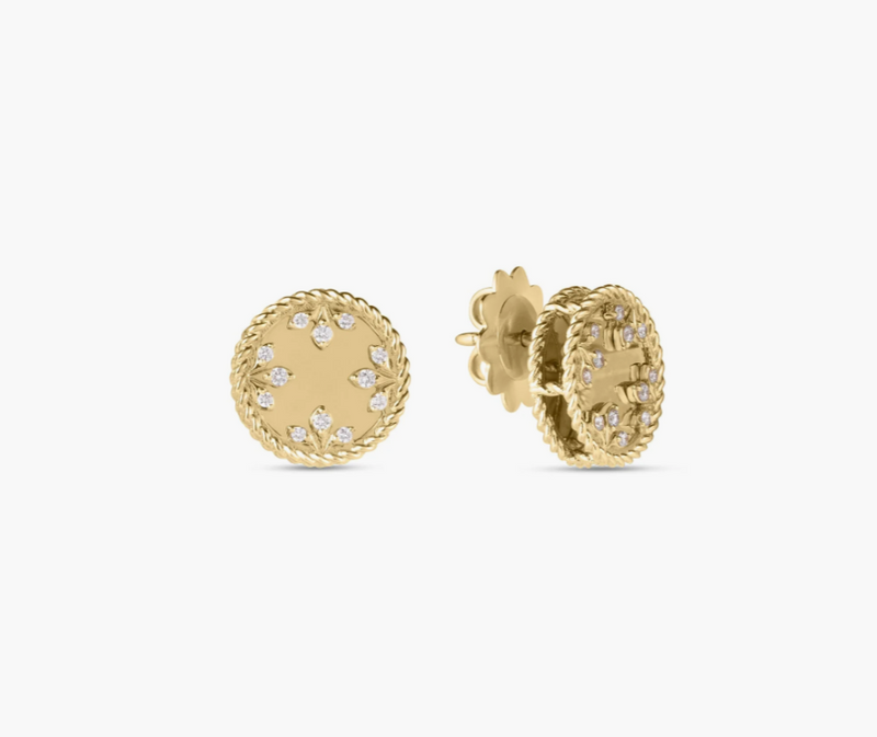 Roberto Coin Venetian Medallion Diamond Stud Earrings
