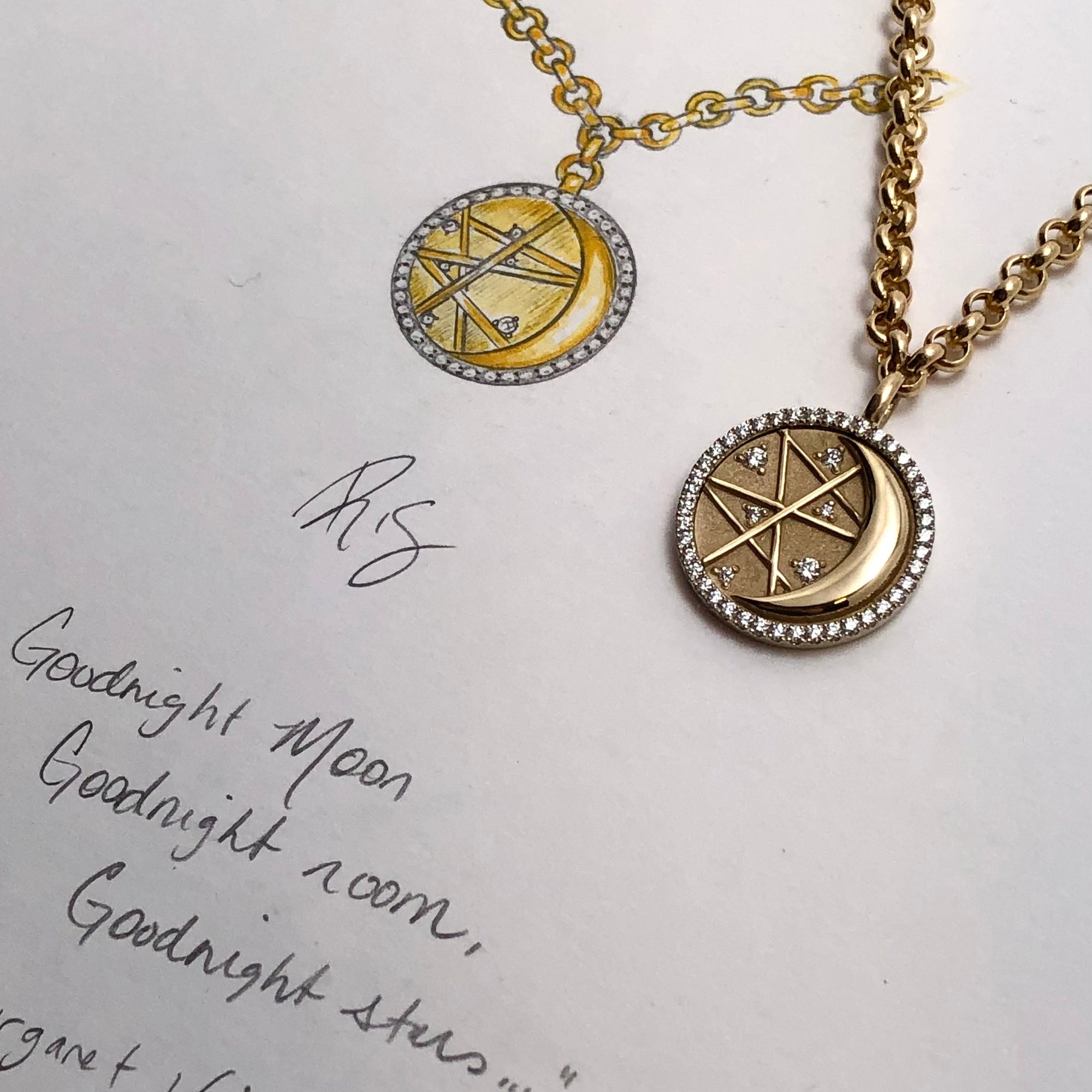 "Good Night Moon" Pendant & Chain