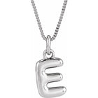 Sterling Silver Initial Bubble 18 Inch Necklace