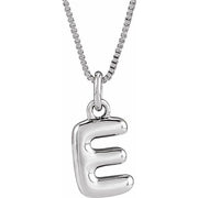 Sterling Silver Initial Bubble 18 Inch Necklace