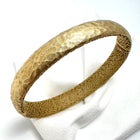 14KY Satin/ Hammered 10mm Hinged Bangle Bracelet