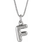 Sterling Silver Initial Bubble 18 Inch Necklace