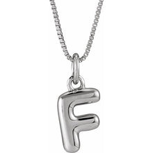 Sterling Silver Initial Bubble 18 Inch Necklace