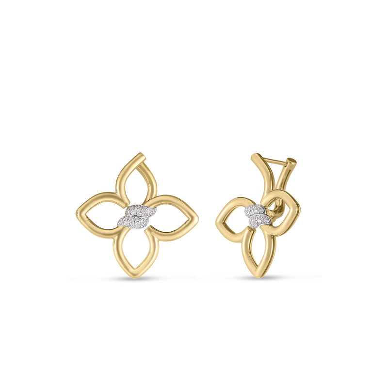 Roberto Coin Cialoma Flower Ear Diatw=0.15ct, 25mm