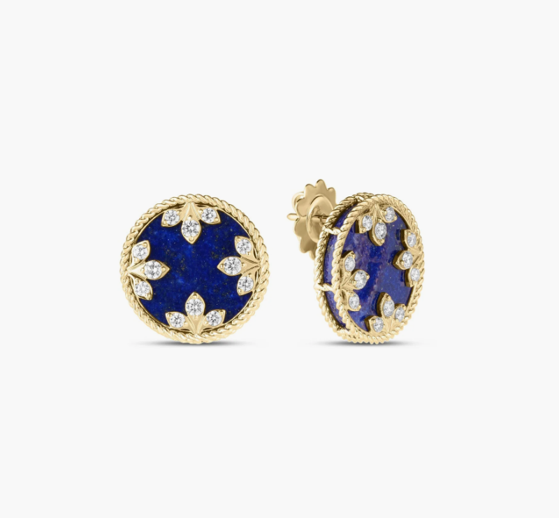 8883445AYERXL RC 18KY Ear Lapis/Dia =0.60ctw Venetian Princess - Roberto Coin