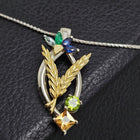 Custom 18K Two-Tone Multi-Gemstone Family Pendant