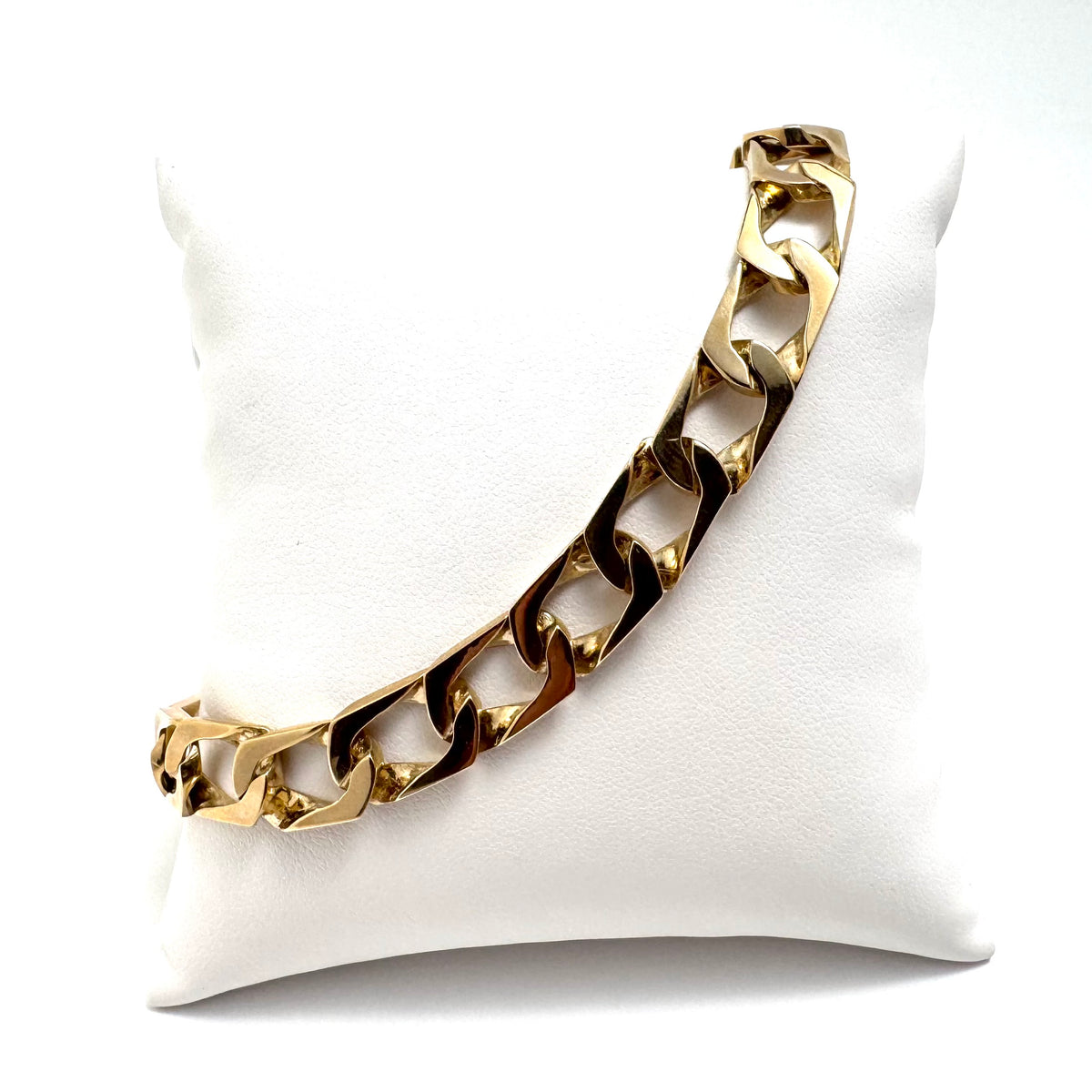 10K Yellow Gold 8.5" 9mm Wide Link Bracelet