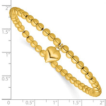 Sterling Silver GP Heart Beaded Stretch Bracelet