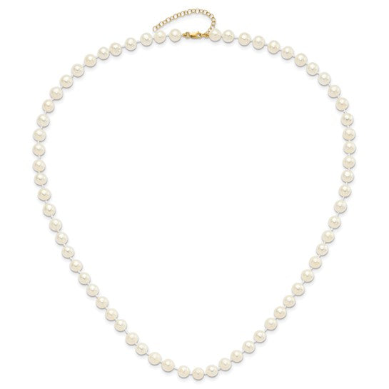 14K Yellow Gold 6-7mm Fresh Water Pearl Necklace, Bracelet & Stud Set