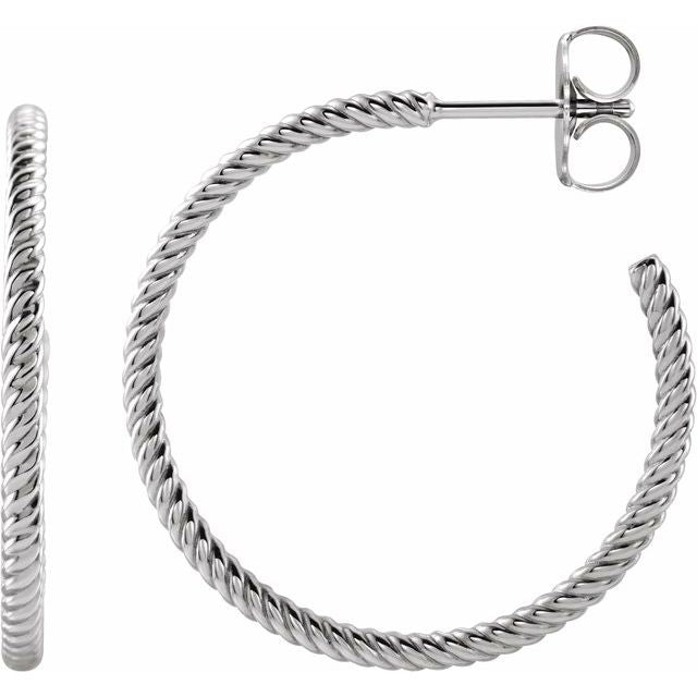 Platinum Open Hoop Earrings