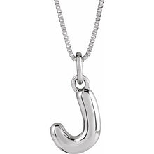 Sterling Silver Initial Bubble 18 Inch Necklace