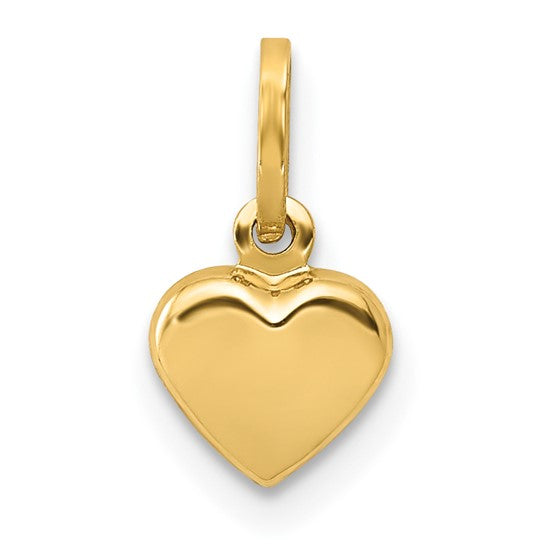 14K Yellow Gold Puffed Heart Pendant, 6x6mm
