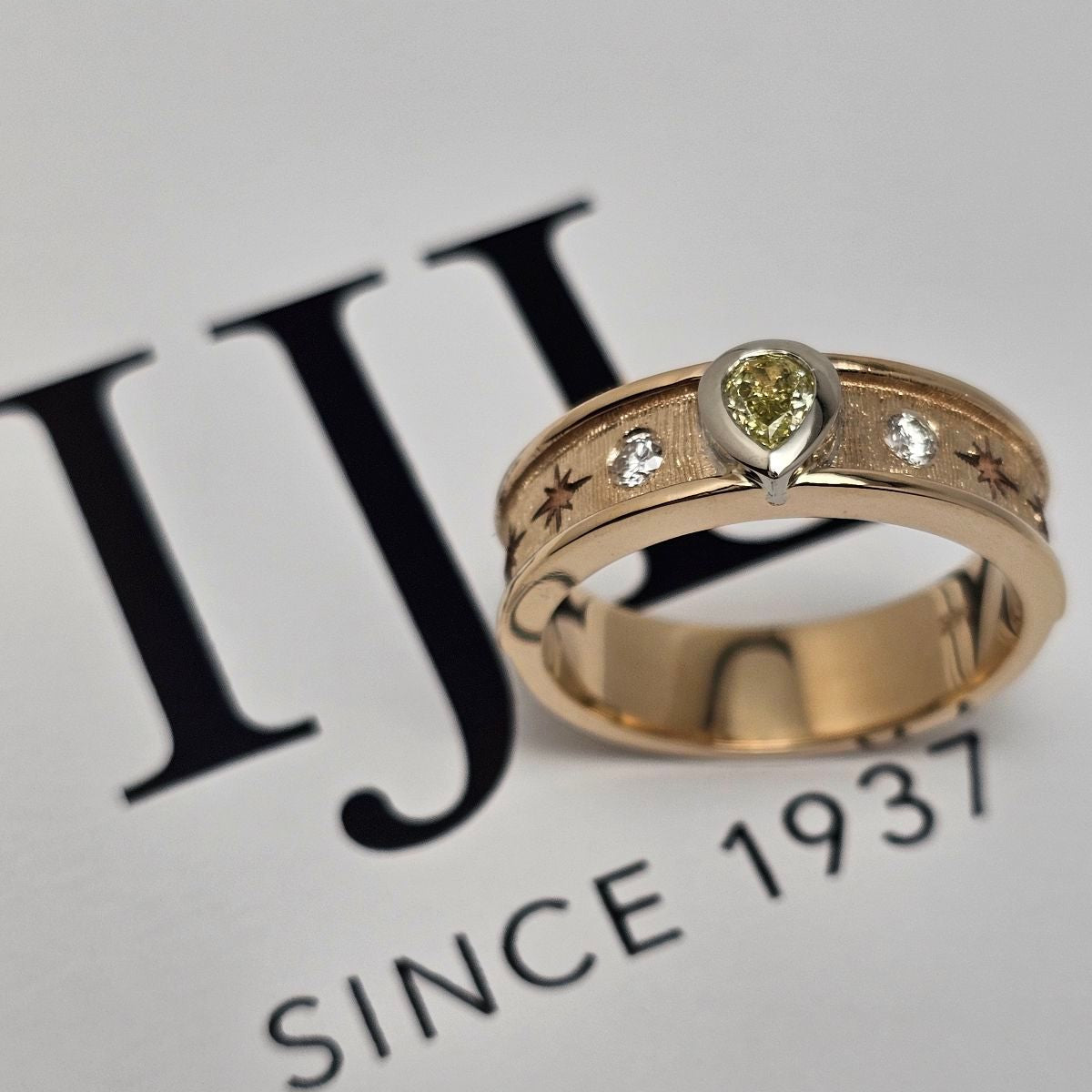 Custom 14K Two-Tone 7mm Diamond Semi-Mount Band