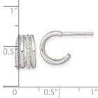 Silver 4Row Bead/Polished 11mm C-Hoop Earrings