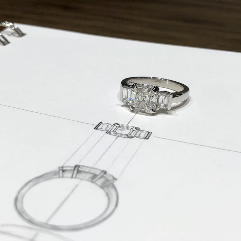 2.29 Emerald Trio Custom Ring