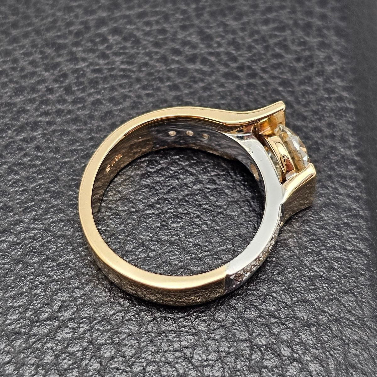 Custom 14K 1.80ct Two-Tone Wide Diamond Ring