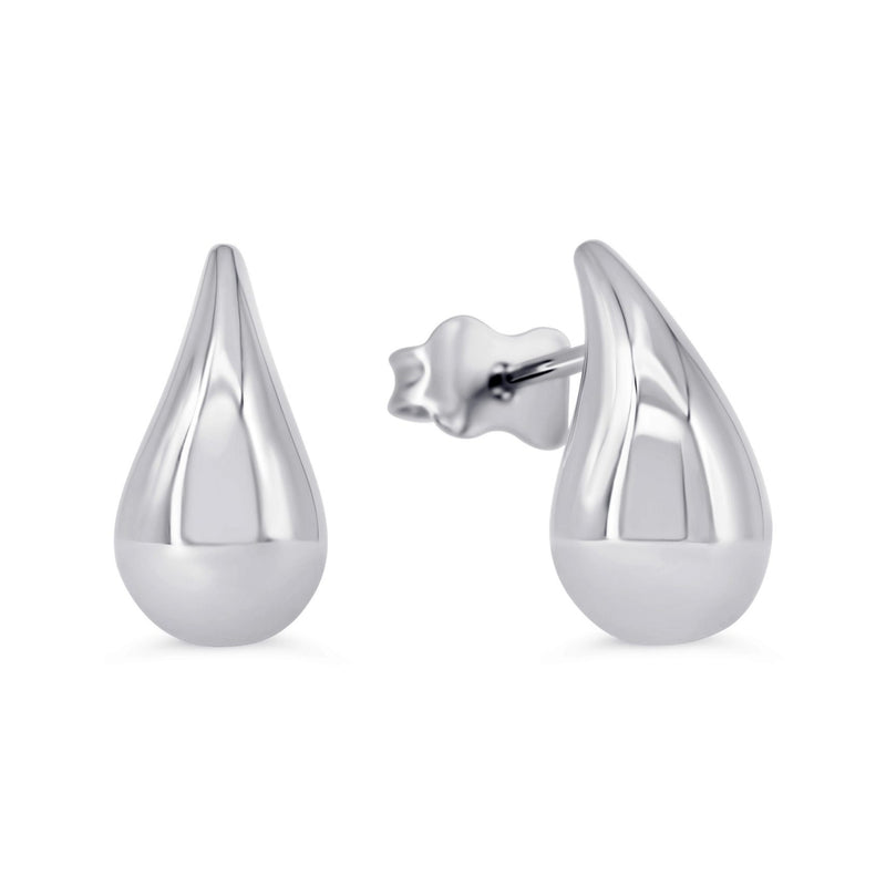 10K White Small Tear Drop Stud