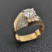 Custom 14K Two-Tone 1.70ct Diamond and Heirloom Gem Ring