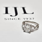 Platinum 2.34ct Cushion Lab-Grown Diamond 3-Stone Ring
