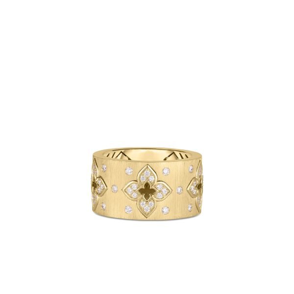 Roberto Coin Venetian Princess Wide Satin Finish Diamond Ring