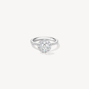 Hearts On Fire Vela Halo Ring With Diamond Band