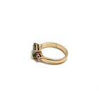 14K Yellow Gold Yellow-Green Sapphire & Brown Diamond Ring Size 6.25