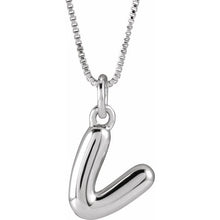Sterling Silver Initial Bubble 18 Inch Necklace