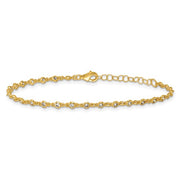 Sterling Silver Polished CZ Station Bracelet