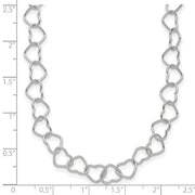 Sterling Silver Fancy Heart Link Bracelet