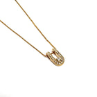14K Yellow Gold Diamond "U" Pendant & Chain 18-Inch