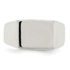 Sterling Silver Solid 9x11mm Engraveable Signet Ring, Size 8