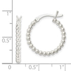 Sterling Silver Beaded Hoop Earrings