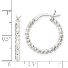 Sterling Silver Beaded Hoop Earrings