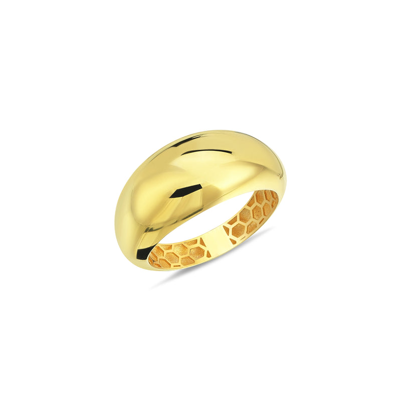 10K Yellow Medium Dome Ring
