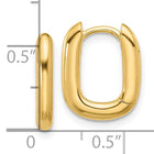 Silver Goldtone Square Puff Hinged Hoops 15mm