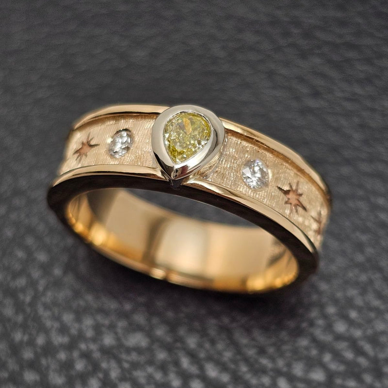 Custom 14K Two-Tone 7mm Diamond Semi-Mount Band