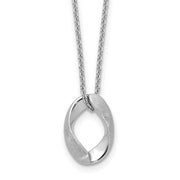 Silver 16.5" Oval Brush/Polish Necklace
