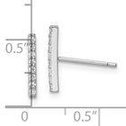 Sterling Silver Polished CZ Bar Post Earrings