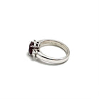 18K White Gold Oval Ruby & Diamond Ring Size 6