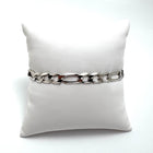10K White Gold 7.25" Figaro Bracelet