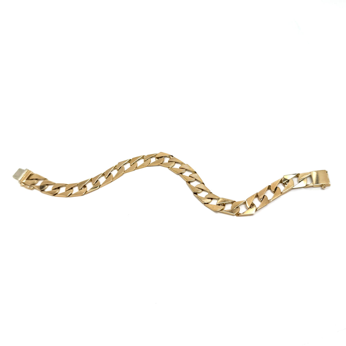 10K Yellow Gold 8.5" 9mm Wide Link Bracelet