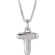 Sterling Silver Initial Bubble 18 Inch Necklace